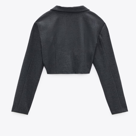 Vintage style Pinstriped blazer style crop shirt - Picture 6 of 9